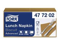 Tork 477202 Lunch/Servilletas para almuerzo / 10 paquetes x 200 unidades (2000 servilletas) / color tostado / 2 capas / 33 x 32,6 cm/Advanced