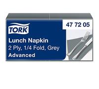 Tork 477205 Lunch/Servilletas para almuerzo / 10 paquetes x 200 unidades (2000 servilletas) / color gris / 2 capas / 33 x 32,6 cm/Advanced