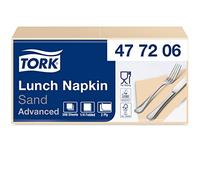 Tork 477206 Lunch/Servilletas para almuerzo / 10 paquetes x 200 unidades (2000 servilletas) s/color arena / 2 capas / 33 x 32,6 cm/Advanced
