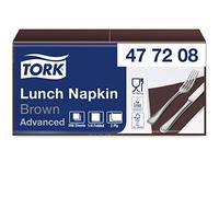 Tork 477208 Lunch/Servilletas para almuerzo / 10 paquetes x 200 unidades (2000 servilletas) / color chocolate / 2 capas / 33 x 32,6 cm/Advanced