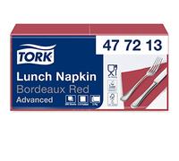 Tork 477213 Lunch/Servilletas para almuerzo / 10 paquetes x 200 unidades (2000 servilletas) / color rojo burdeos / 2 capas / 33 x 32,6 cm/Advanced
