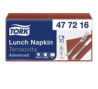 Tork 477216 Lunch/Servilletas para almuerzo / 10 paquetes x 200 unidades (2000 servilletas) / color terracota / 2 capas / 33 x 32,6 cm/Advanced