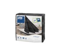 Tork 478726 Linstyle Servilleta para cena negra / 1 capa /12 paquetes x 50 unidades (600 servilletas) / 39 cm x 39 cm/Premium