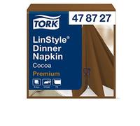 Tork 478727 Linstyle Servilleta para cena de color chocolate / 1 capa / 12 paquetes x 50 unidades (600 servilletas) / 39 cm x 39 cm/Premium