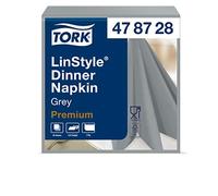Tork 478728 Linstyle Servilleta para cena de color gris / 1 capa / 12 paquetes x 50 unidades (600 servilletas)) / 39 cm x 39 cm/Premium