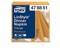 Tork 478851 Linstyle Servilleta para cena de color naranja / 1 capa /12 paquetes x 50 unidades (600 servilletas) / 39 cm x 39 cm/Premium