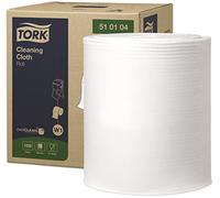 Tork 510104 Paño de limpieza Premium / 1 capa/Papel multiuso compatible con el sistema W1 / 1 bobina x 380 m de largo/color blanco