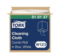 Tork 510137 Paño de limpieza Premium / 1 capa/Papel multiuso compatible con los sistemas W1, W2 y W3 / 1 bobina x 152 m de largo/color blanco