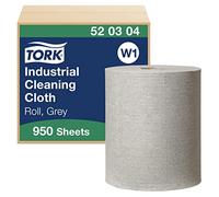 Tork 520304 Paño de limpieza industrial Premium / 1 capa/Papel multiuso compatible con el sistema W1 / 1 bobina x 361 m de largo/color gris