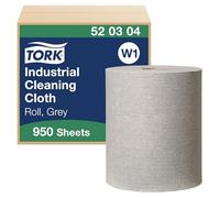 Tork 520304 Paño de limpieza industrial Premium / 1 capa/Papel multiuso compatible con el sistema W1 / 1 bobina x 361 m de largo/color gris