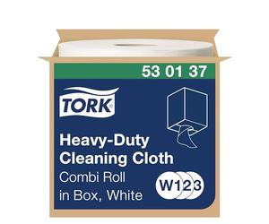 Tork 530137 Paño de limpieza ultrarresistente Premium/1 capa | color blanco, Papel multiuso compatible con los sistemas W1, W2 y W3/1 bobina x 106, 4 m de largo