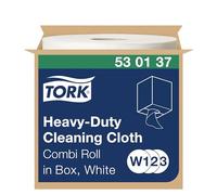 Tork 530137 Paño de limpieza ultrarresistente Premium/1 capa/Papel multiuso compatible con los sistemas W1, W2 y W3/1 bobina x 106,4 m de largo/color blanco
