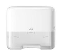 Tork 553100 Dispensador mini de toallas de mano plegadas en C y ZZ Elevation Tork, compatible con el sistema H3, blanco