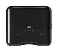 Tork 553108 Dispensador mini de toallas de mano plegadas en C y ZZ Elevation/Sistema H3 de papel secamanos/Negro
