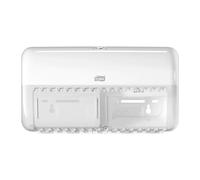 Tork 557000 Dispensador de Doble Rollo de Papel higiénico | Blanco, Sistema T4, convencional Elevation