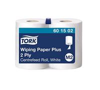Tork 601502 Papel de secado extra multiuso Premium de 2 capas compatible con el sistema de alientación central grande M2, 2 rollos x 125m