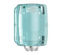 Tork 659000 Dispensador de alimentación central Performance / Soporte de papel mecha compatible con el sistema M2 / Blanco y Turquesa