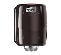 Tork 659008 Dispensador de alimentación central Performance / Soporte de papel mecha compatible con el sistema M2 / Negro y Rojo