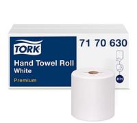Tork 7170630 Rollo de toalla de mano de papel premium, muesca I, 1 capa, 7.5 pulgadas de ancho x 600 pies de largo, blanco (caja de 6 rollos, 600 pies por rollo, 3600 pies por caja)
