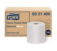 Tork 8031400 - Rollo de papel universal para toallas de mano, muesca Y, 1 capa, 8 pulgadas de ancho x 800 pies de largo, color blanco (caja de 6 rollos, 800 pies por rollo, 4.800 pies por caja)
