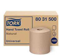 Tork 8031500 - Rollo de toalla de mano de papel universal, 1 capa, 21 cm de ancho x 630 m de largo, natural (caja de 6 rollos, 630 pies por rollo, 3,780 pies por caja)