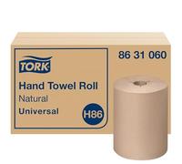 Tork 8631060 - Rollo de toalla de mano universal, muesca en Y, 1 capa, 8 pulgadas de ancho x 550 pies de largo, natural (caja de 12 rollos, 550 pies por rollo, 3,300 pies por caja)