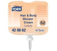 Tork Gel de Ducha Mini para Cuerpo y Cabello 3 en 1 Luxury S2, Aroma Argán y Vainilla, 475 ml, 420662