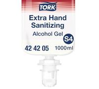 Tork Gel Desinfectante de Manos con Alcohol Extra S4, Sin Residuos Pegajosos, 1000 ml, 424205