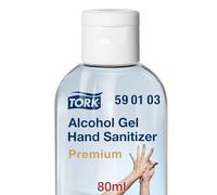 Tork Gel desinfectante para manos con alcohol, tamaño práctico para llevar, 24 x 80 ml, 590103