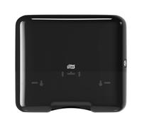 Tork 553108 Dispensador mini de toallas de mano plegadas en C y ZZ Elevation/Sistema H3 de papel secamanos/Negro