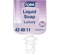 Tork Jabón Líquido Luxury S4, Desinfectante con Aroma Floral, 1000 ml, 424911