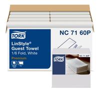 Tork NC7016P LinStyle Valet - Toalla de invitados, 1/6 pliegues, 1 capa, 12.0" ancho x 17.0" largo, color blanco (caja de 8 paquetes, 80 por paquete, 640 servilletas por paquete)