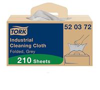 Tork Paño de limpieza industrial gris W7, dispensación única, 1 x 210 paños, 520372