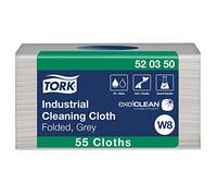 Tork Paño De Limpieza Industrial Plegado (55 Unidades), Color Gris, 520350
