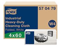Tork Paño de limpieza industrial resistente blanco W4, 570479, 4 x 60 paños | multiuso