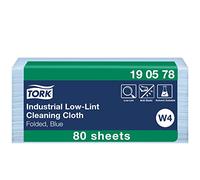 Tork Paño de Limpieza Industrial sin Pelusa Azul W4, 190578 | Absorbente, 1 Paquetes