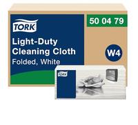 Tork Paños de Limpieza para Tareas Ligeras, Blanco W4, Uso en Seco o Húmedo, 4 x 120 unidades, 500479