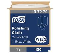 Tork Paños para pulir blancos W1/2/3, calidad profesional, 1 × 450 paños, 197270