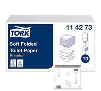 Tork Papel Higiénico Suave Plegado Blanco T3, 114273, 30×252 servicios | de calidad, 2 capas
