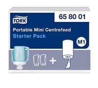 Tork Portable Mini Centrefeed Starter Pack- 658001 - M1 + Estaciones de acoplamiento + Recambio de papel limpiador (214 hojas)