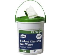 Tork Prem.Wet cleaning wipes, 1-plywhite,16mx27cm,case 4 buckets/58 sheets