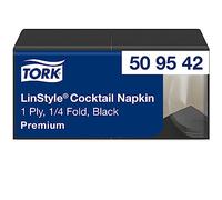 Tork Premium Linstyle Black Cocktail Napkin