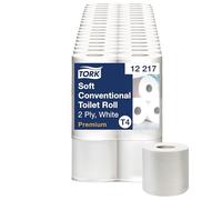 Tork Rollo de Papel Higiénico Convencional Suave Blanco T4, Premium, 2 capas, 72 x 198 hojas, 12217