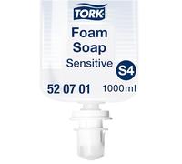 Tork Sensitive Jabón Espuma para Lavado de Manos S4, Dermatológicamente probado, 6×1000 ml, 520701