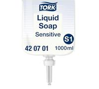 Tork Sensitive Jabón Líquido para Lavado de Manos S1, 420701, 6 × 1000 ml | Dermatológicamente probado