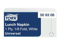 Tork Servilleta de Almuerzo Blanca, Plegado 1/8, 1 capa, 32 cm x 32 cm, 8 x 500 servilletas, 509308