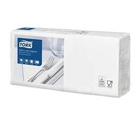 Tork Servilleta Lunch Blanca Suave, doblez en 1/4, 3 capas, 150 servilletas, 16.4cm x 16.3cm cada una, 477414