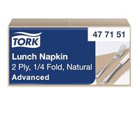Tork Servilleta natural 1/4 plegable, 2 capas, 32 cm × 32 cm, 10 × 200 servilletas, 477151