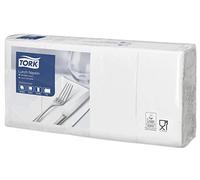 Tork Servilletas de almuerzo blancas 1/8 plegadas, 2 capas, paquete de 200 servilletas