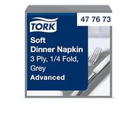 Tork Servilletas Grises, 1/4 pliegue, 3 capas, 100 servilletas, 19.8cm x 19.5cm 477673